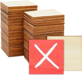 img 4 attached to Juvale 2x2 Unfinished Wood Squares: Versatile Cutout Tiles (60 Pack)