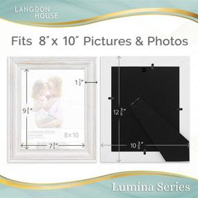 img 2 attached to 🖼️ Langdon House 8x10 Real Wood Picture Frames (6 Pack, Weathered White - Gold Accents) - Elegant White Wooden Photo Frame for Wall Mount or Table Top - Lumina Collection