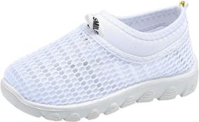 img 4 attached to EQUICK Toddler Breathable Sneakers U220SCKTWX White 24 Sports & Fitness in Water Sports