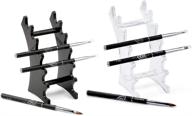 🖋️ raynag clear and black acrylic pen display holder - 2-pack, 6-layer stand organizer for nail/makeup/art brushes logo