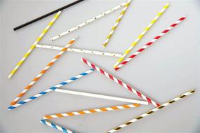 img 2 attached to Dailinece Eco-Friendly Biodegradable Paper Straws - Gold Stripe 🥤 (100 Counts) - Drinking & Party Supplies, Dye-Free Assorted Multi Colors