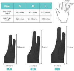 img 1 attached to 🖐️ Mixoo Palm Rejection Artists Gloves - 2 Pack with Two Finger Design for Paper Sketching, iPad, Graphics Drawing Tablet - Suitable for Both Left and Right Hand - Size Medium