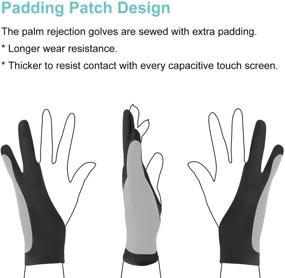 img 2 attached to 🖐️ Mixoo Palm Rejection Artists Gloves - 2 Pack with Two Finger Design for Paper Sketching, iPad, Graphics Drawing Tablet - Suitable for Both Left and Right Hand - Size Medium