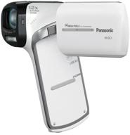 panasonic hx-dc1w stylish dual hd pocket camcorder with 5x optical zoom and 3-inch lcd screen (white) logo