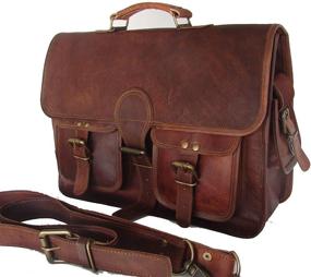 img 3 attached to 👜 Prastara Leather Laptop Briefcase Crossbody Shoulder Messenger Bag for Men