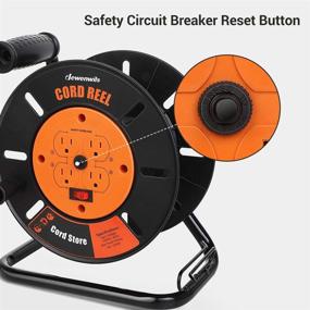 img 1 attached to 🔌 DEWENWILS Extension Cord Storage Reel with 4 Grounded Outlets, Heavy-Duty Open Cord Reel for 12/3, 14/3, 16/3 Gauge Power Cord, Retractable Hand Wind, 10A Circuit Breaker, Rocker Power Switch