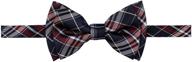 🎀 retreez classic plaid checkered microfiber boy's pre-tied bow tie logo