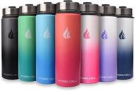 🥤 stainless steel water bottle with straw & wide mouth lids - hydro cell (64oz 40oz 32oz 24oz 18oz 14oz) - vacuum insulated sweat proof sport design - keeps liquids hot or cold (graphite/black - 24oz) logo