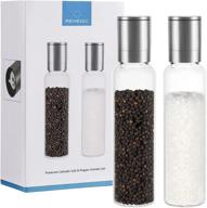 🧂 remedic premium salt and pepper grinder set - 2 stainless steel grinders with borosilicate glass jars - adjustable coarseness, ceramic pepper spices shaker - tall grinder mill set, perfect kitchen gifts... logo