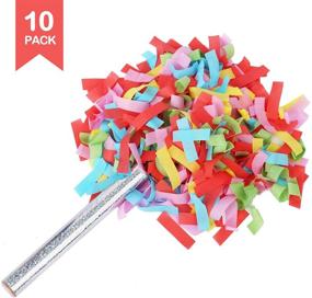 img 3 attached to 10-пачка многоцветных волшебных палочек с конфетти: бумажные палочки для свадеб, праздников, годовщин и дней рождения.