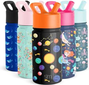 img 4 attached to Solar System-themed Simple Modern 14oz Summit Kids Water Bottle Thermos with Straw Lid - Dishwasher Safe Vacuum Insulated Double Wall Tumbler Travel Cup - 18/8 Stainless Steel