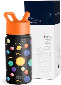 img 3 attached to Solar System-themed Simple Modern 14oz Summit Kids Water Bottle Thermos with Straw Lid - Dishwasher Safe Vacuum Insulated Double Wall Tumbler Travel Cup - 18/8 Stainless Steel