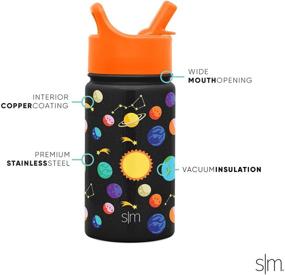 img 2 attached to Solar System-themed Simple Modern 14oz Summit Kids Water Bottle Thermos with Straw Lid - Dishwasher Safe Vacuum Insulated Double Wall Tumbler Travel Cup - 18/8 Stainless Steel