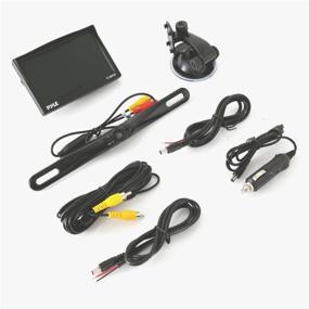 img 1 attached to 🚗 Pyle PLCM4700 Rearview Monitor System with Backup Car Camera - Waterproof, Night Vision, Wide Angle Lens, Distance Scale Line, 4.7" Display