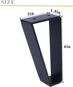 img 3 attached to 🪑 Osring 6 Inch Trapezoid Furniture Legs - Set of 4, Solid Steel Hairpin Leg for Side Table, TV Stand, and Cabinet - Black