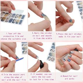 img 2 attached to 520 Pieces Full Wraps Nail Polish Stickers Self-Adhesive Nail Art Decals with Nail Files - Various Styles for Women and Girls | DIY Nail Art Decoration