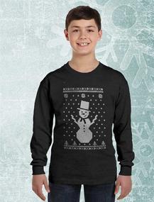 img 1 attached to ❄️ Adorable Big White Snowflake Sweater: Kids Snowman Long Sleeve T-Shirt - Perfect Winter Wear!