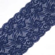 🎀 5 yards navy blue floral lace ribbon: perfect for diy jewelry making, craft, clothes accessories, gift wrapping, wedding party decoration logo