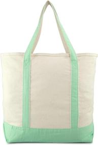 img 1 attached to 22-inch Zippered Heavy Duty Cotton 👜 Canvas Tote Bag: Durable and Reliable Carry-All