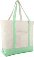 22-inch zippered heavy duty cotton 👜 canvas tote bag: durable and reliable carry-all логотип