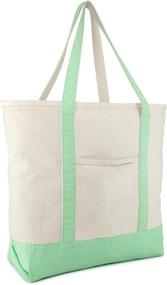 img 4 attached to 22-inch Zippered Heavy Duty Cotton 👜 Canvas Tote Bag: Durable and Reliable Carry-All