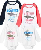 👕 aslaylme blue big brother longsleeve matching t shirts: boys' clothing for stylish tops, tees & shirts! logo