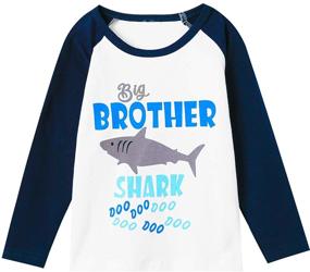 img 2 attached to 👕 Aslaylme Blue Big Brother Longsleeve Matching T Shirts: Boys' Clothing for Stylish Tops, Tees & Shirts!