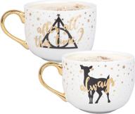 🔮 harry potter latte mug set - after all this time, always - deathly hallows & doe patronus designs - perfect gift for harry potter fans - 16 oz logo