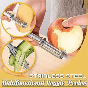 img 3 attached to 3-in-1 Multifunctional Stainless Steel Vegetable Fruit Peeler with Dual Julienne Slicer and Non-Slip Handle - Perfect for Carrots, Cucumbers, Potatoes, Apples