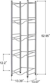 img 3 attached to 🔘 HAITRAL Water Gallon Jug Holder: 5-Tier Heavy Duty Display Rack - Silver