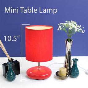 img 2 attached to Red Stone-Style Bedside Table Lamp - Simple Designs LT2005-RED, Stonies Small Size