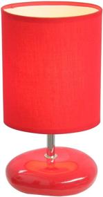 img 3 attached to Red Stone-Style Bedside Table Lamp - Simple Designs LT2005-RED, Stonies Small Size