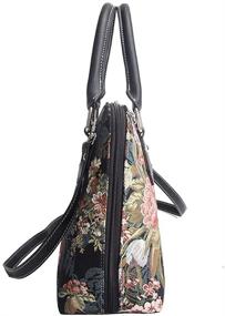 img 2 attached to 🌸 Floral Signare Tapestry Handbag: Versatile Satchel, Shoulder, Crossbody Bag & Purse for Women