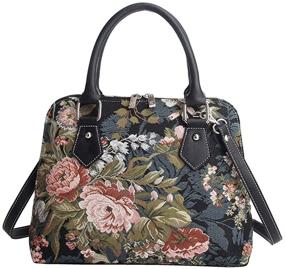 img 4 attached to 🌸 Floral Signare Tapestry Handbag: Versatile Satchel, Shoulder, Crossbody Bag & Purse for Women