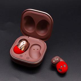 img 2 attached to 🔴 Улучшите свой опыт использования наушников Samsung Galaxy Buds Live с герметичными силиконовыми наконечниками для ушей и прозрачной пробкой от пыли (красный)