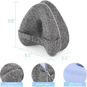 img 2 attached to ARTISHION Knee Pillow Leg Strap: Premium Memory Foam Support Cushion for Side 🤰 Sleepers with Sciatica, Lower Back, Knee, Hip, and Joint Pain - Ideal for Pregnancy (Grey)