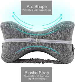 img 3 attached to ARTISHION Knee Pillow Leg Strap: Premium Memory Foam Support Cushion for Side 🤰 Sleepers with Sciatica, Lower Back, Knee, Hip, and Joint Pain - Ideal for Pregnancy (Grey)