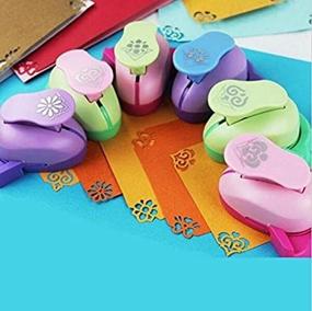 img 1 attached to 🎨 Fascola Pack of 6 Embossing DIY Corner Paper Printing Card Cutter Scrapbook Shaper Large Embossing Device Hole Punch Kids Handmade Craft Gift - YH01, Random Design and Color