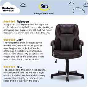 img 1 attached to Serta Manager Office Chair: Layer Body 🪑 Pillow, Faux Leather, Lumbar Support - Roasted Chestnut Brown