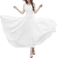 👗 afibi sleeveless ruched waist women's long evening dress with double layers logo