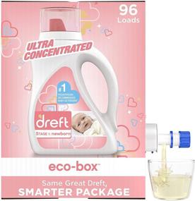 img 4 attached to 👶 Dreft Stage 1: Baby Liquid Laundry Detergent Soap Eco-Box, Natural for Newborn, Infant, Ultra Concentrated HE, 96 Loads - Unscented, Hypoallergenic, Gentle on Sensitive Skin