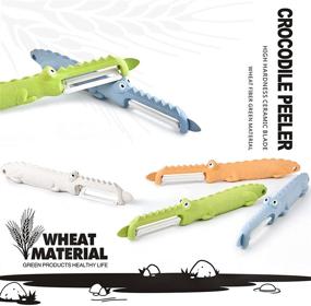 img 2 attached to 🐊 Multi-functional Creative Crocodile Ceramic Peeler - Wheat Material Fruit, Vegetable, Fish Scale & Digging Scraper (Grass-Green)