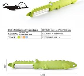 img 3 attached to 🐊 Multi-functional Creative Crocodile Ceramic Peeler - Wheat Material Fruit, Vegetable, Fish Scale & Digging Scraper (Grass-Green)