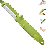 🐊 multi-functional creative crocodile ceramic peeler - wheat material fruit, vegetable, fish scale & digging scraper (grass-green) logo