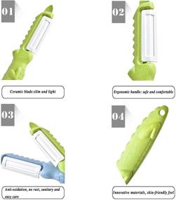 img 1 attached to 🐊 Multi-functional Creative Crocodile Ceramic Peeler - Wheat Material Fruit, Vegetable, Fish Scale & Digging Scraper (Grass-Green)