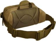 🎒 nylon waist bag running fanny pack: ideal wearable for outdoor travel, tactical sports, camping, hiking, hunting, and fishing - portable handbag belt bum pouch daypack in khaki for both men and women logo