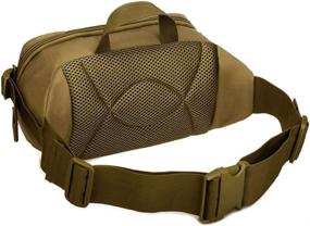 img 4 attached to 🎒 Nylon Waist Bag Running Fanny Pack: Ideal Wearable for Outdoor Travel, Tactical Sports, Camping, Hiking, Hunting, and Fishing - Portable Handbag Belt Bum Pouch Daypack in Khaki for both Men and Women