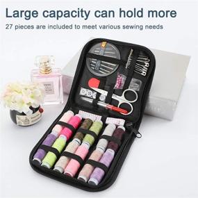 img 1 attached to 🧵 Bruvoalon Sewing Kit: Premium Supplies for Home, Travel & Emergencies - M/L/XL Size, Colorful Spools of Thread, Scissor, Needles, Pins, Tape Measure, Case - Adults, Kids, DIY, Beginners