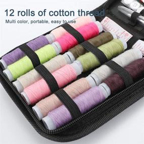img 2 attached to 🧵 Bruvoalon Sewing Kit: Premium Supplies for Home, Travel & Emergencies - M/L/XL Size, Colorful Spools of Thread, Scissor, Needles, Pins, Tape Measure, Case - Adults, Kids, DIY, Beginners