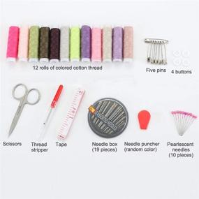 img 3 attached to 🧵 Bruvoalon Sewing Kit: Premium Supplies for Home, Travel & Emergencies - M/L/XL Size, Colorful Spools of Thread, Scissor, Needles, Pins, Tape Measure, Case - Adults, Kids, DIY, Beginners